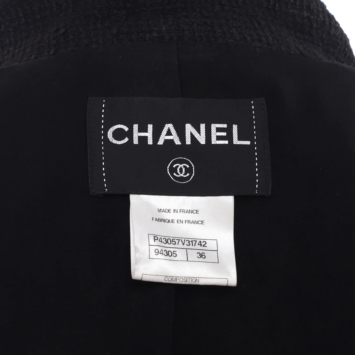 Women's CC Logo Cropped Sleeve Double Breasted Blazer Cotton Tweed - Deep Luxury