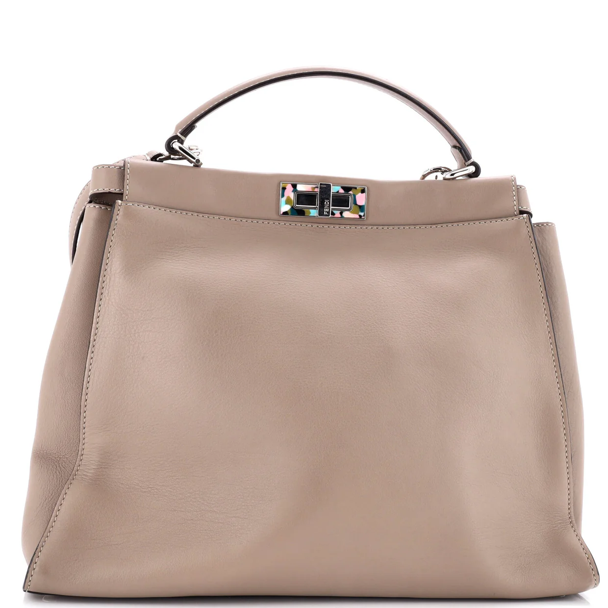 Peekaboo Bag Leather with Tortoise Detail Large - Deep Luxury