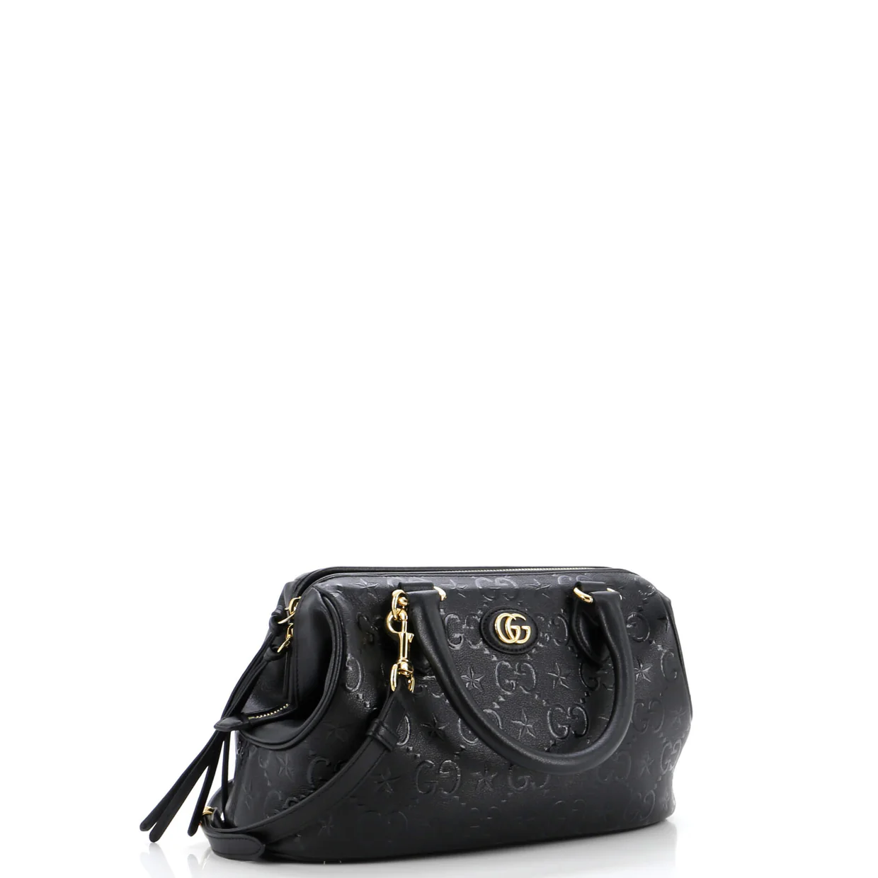 Wonka Convertible Top Handle Bowler Bag GG Star Embossed Leather Medium - Deep Luxury