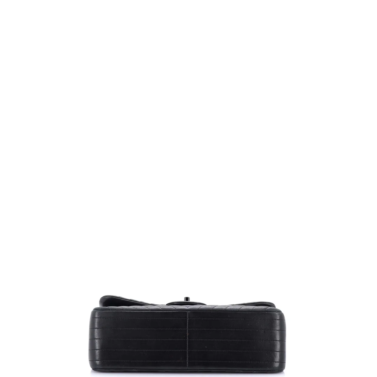 So Black Classic Double Flap Bag Chevron Lambskin Jumbo - Deep Luxury