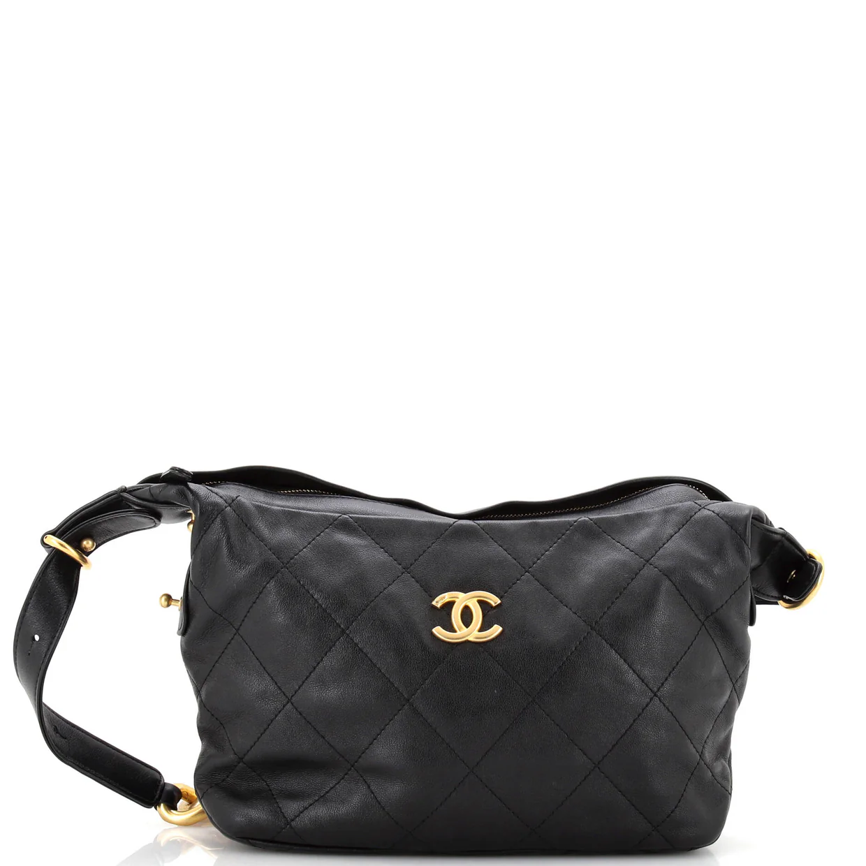 Daily Belted Chain Handle Hobo Quilted Calfskin Small - Deep Luxury