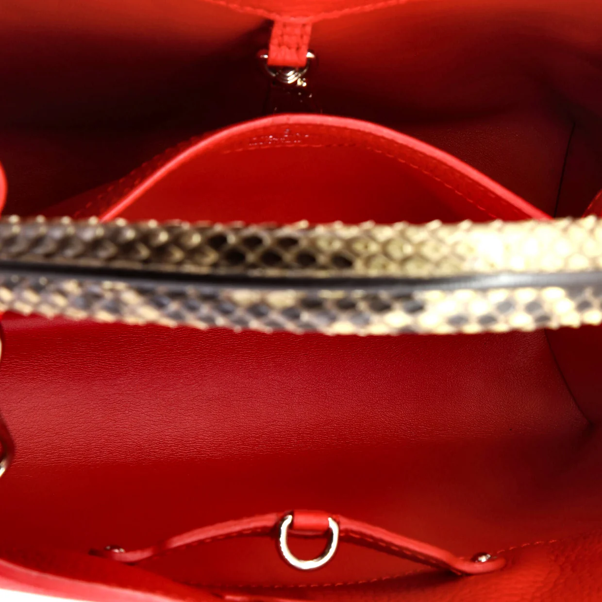 Capucines Bag Leather with Python PM - Deep Luxury