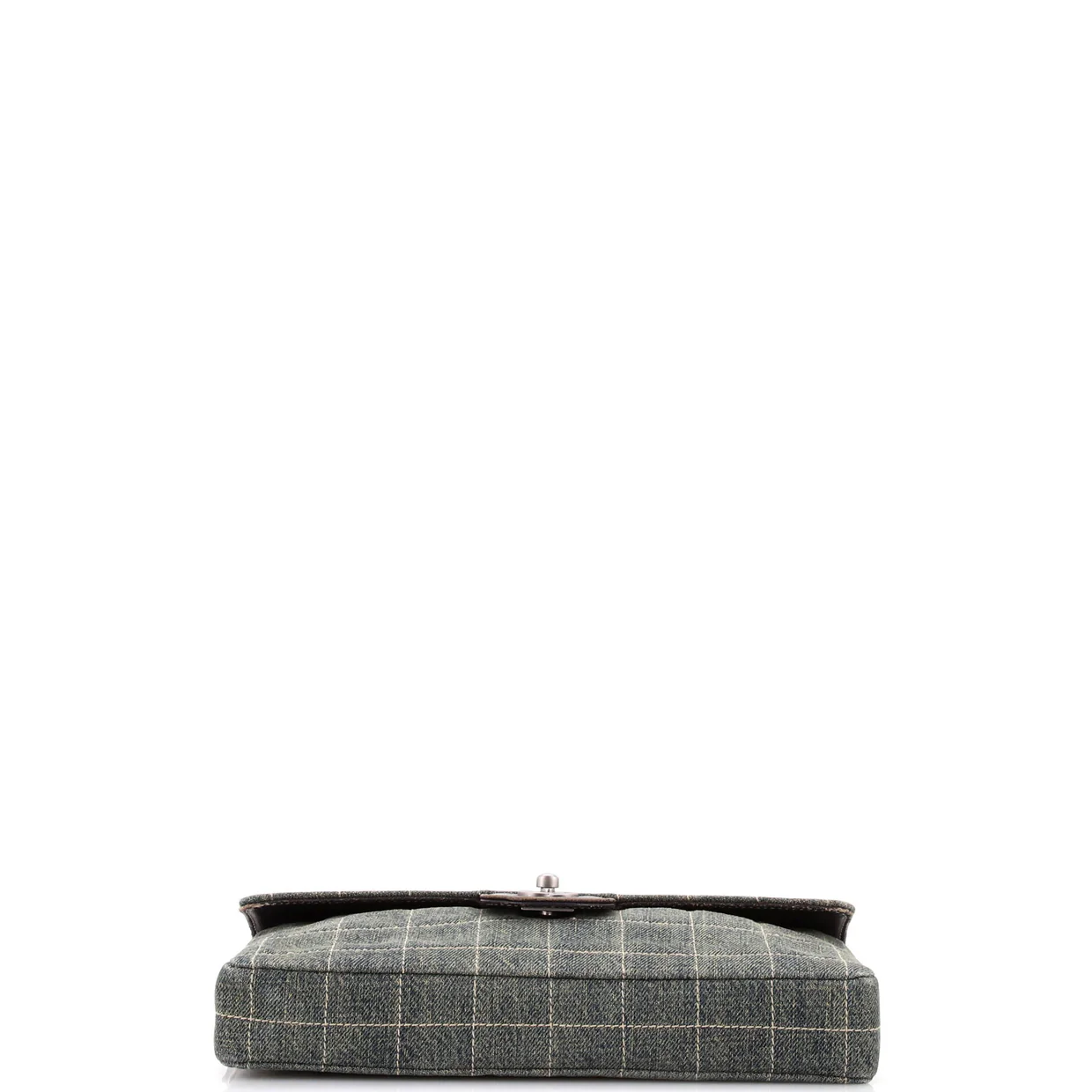 Chocolate Bar Flap Bag Quilted Denim East West - Deep Luxury