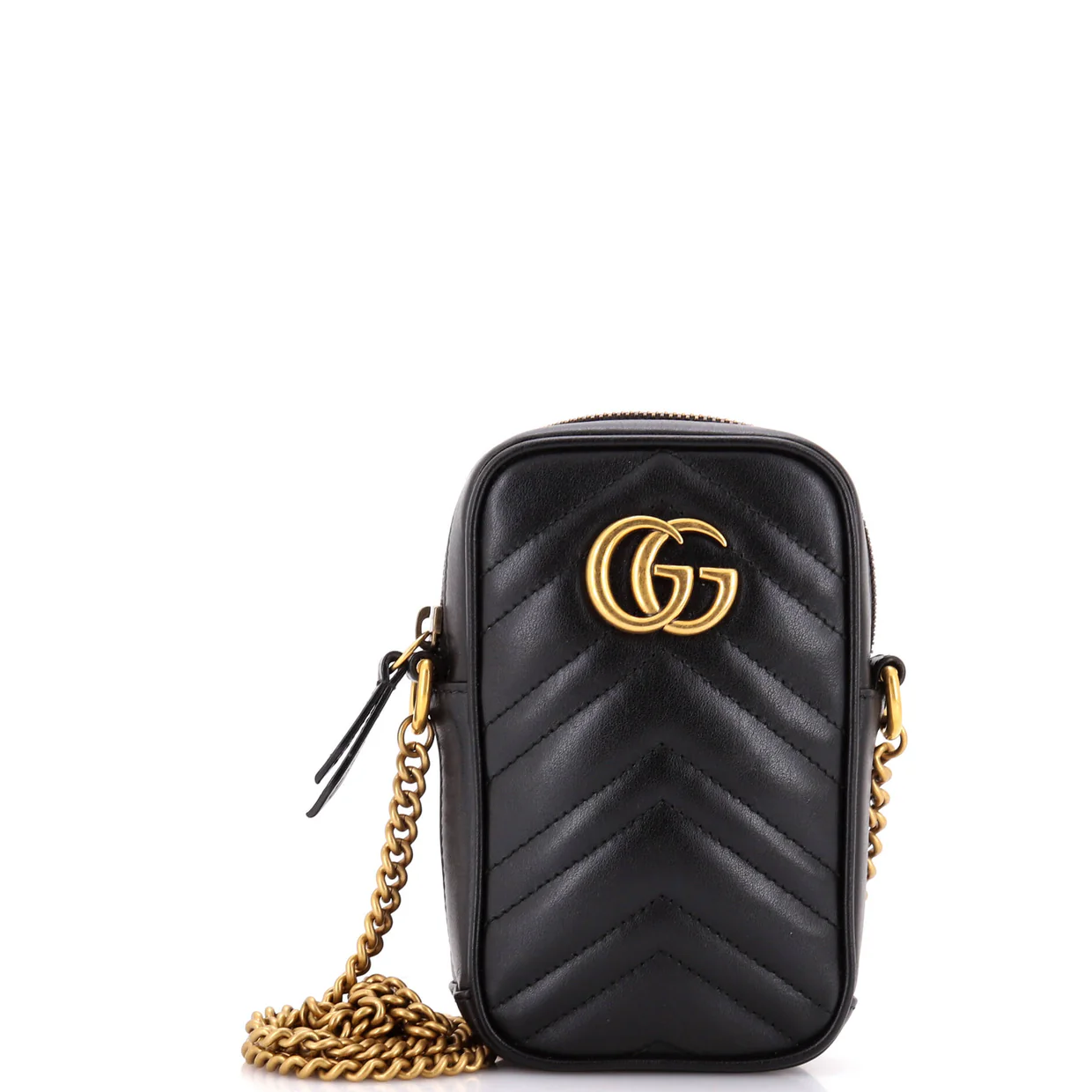 GG Marmont Vertical Phone Crossbody Bag Matelasse Leather Mini - Deep Luxury