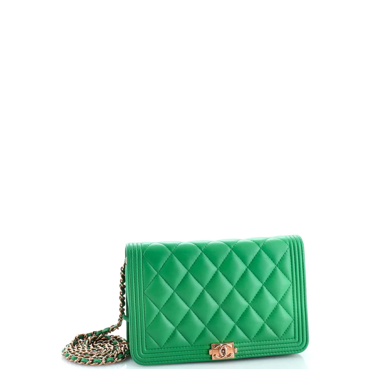 Boy Wallet on Chain Quilted Lambskin - Deep Luxury