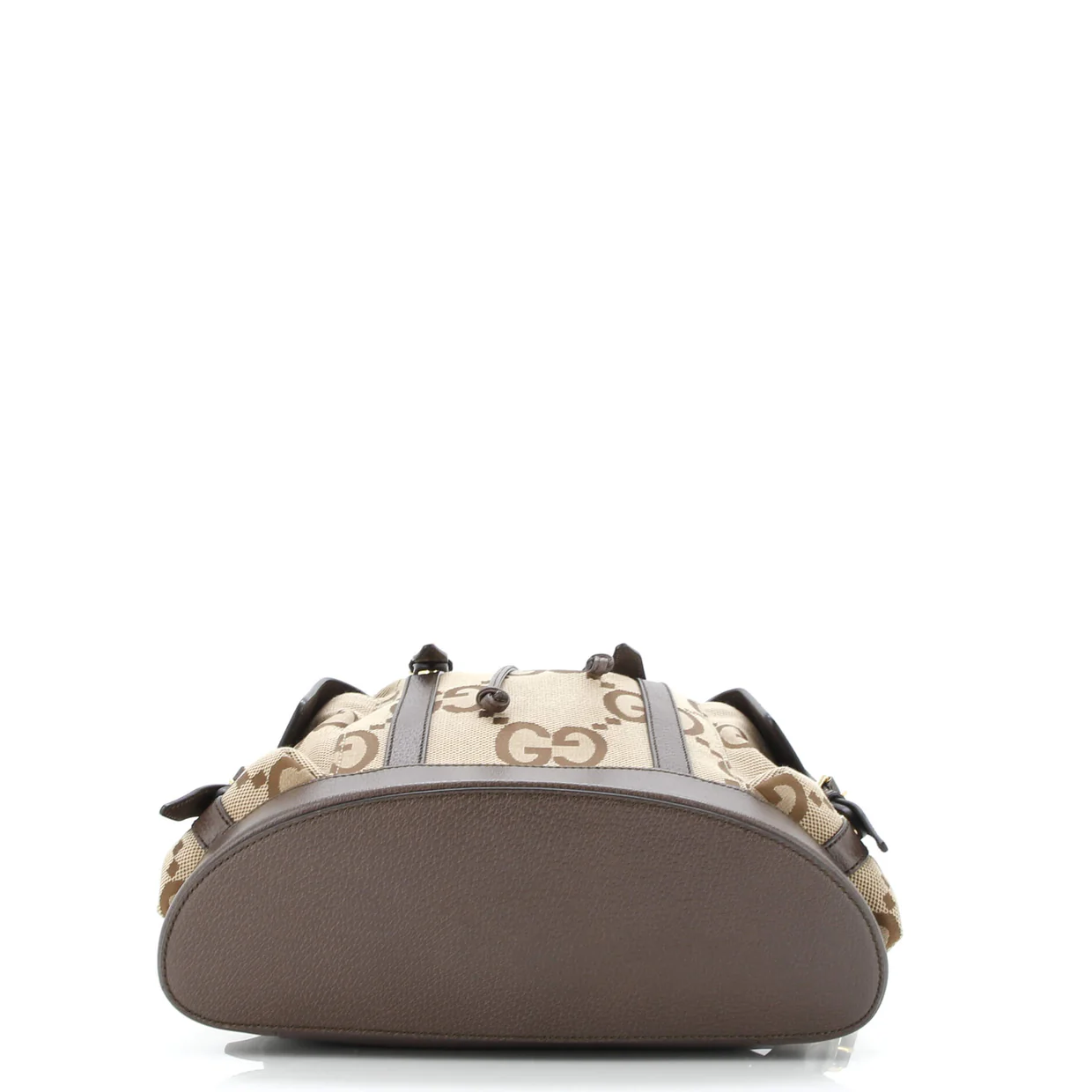 Double Pocket Belt Backpack Jumbo GG Canvas and Leather Large - Deep Luxury