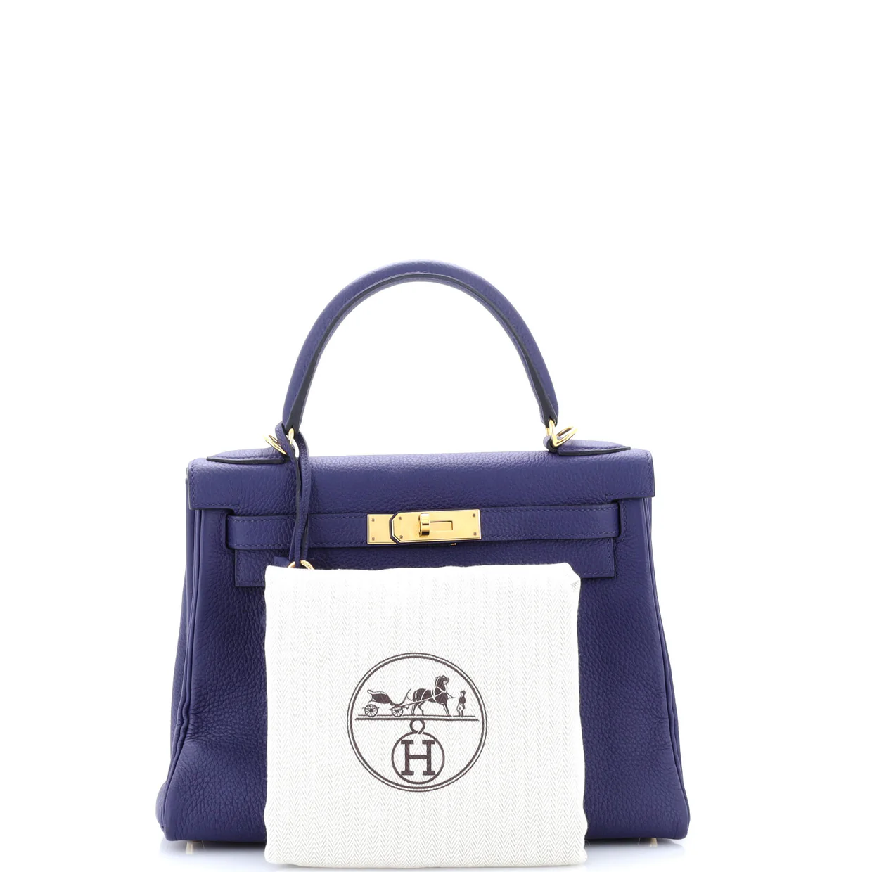 Kelly Handbag Bleu Encre Togo with Gold Hardware 28 - Deep Luxury
