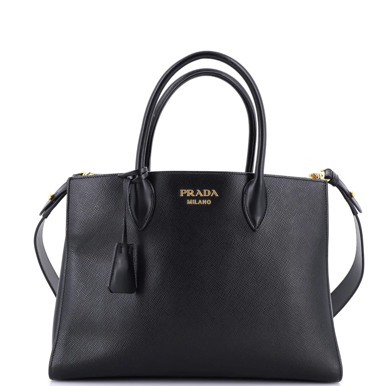 Side Pleat Tote Saffiano Leather Large - Deep Luxury