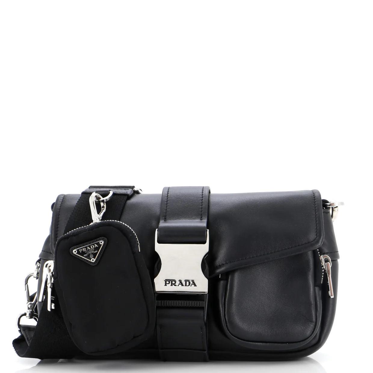 Pocket Flap Shoulder Bag Leather - Deep Luxury