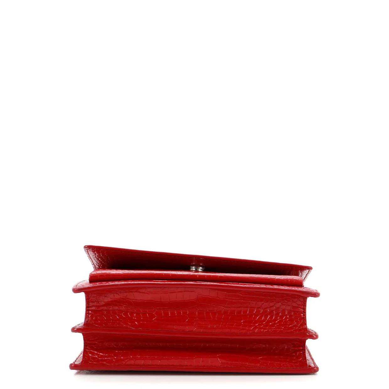 Sunset Crossbody Bag Crocodile Embossed Leather Medium - Deep Luxury