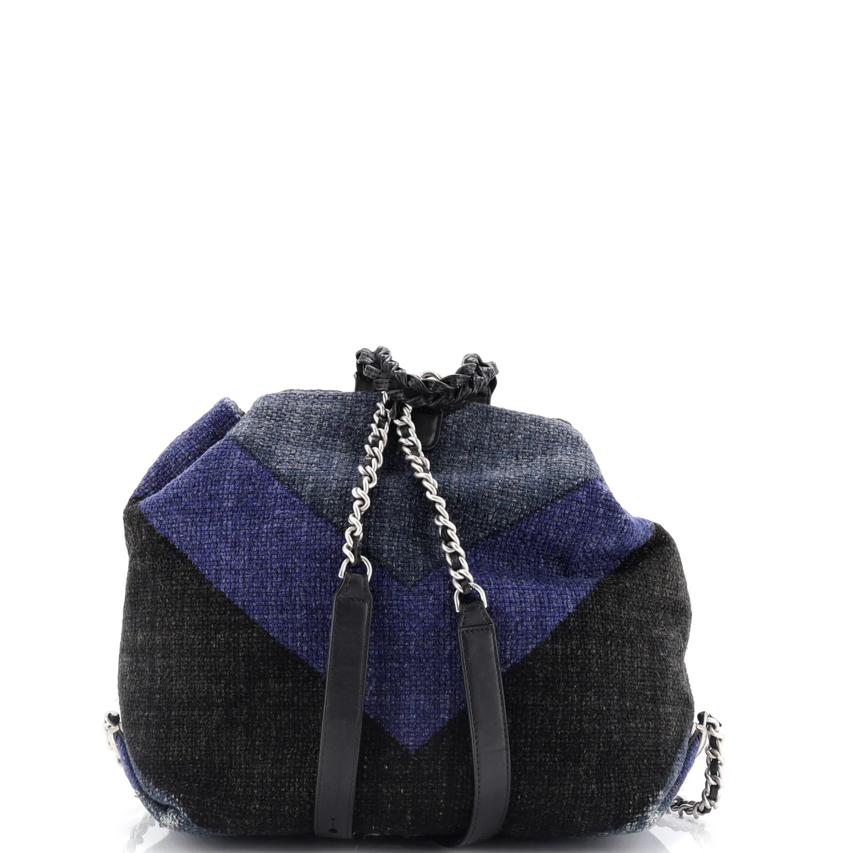 Braided With Style Drawstring Backpack Chevron Canvas Medium - Deep Luxury