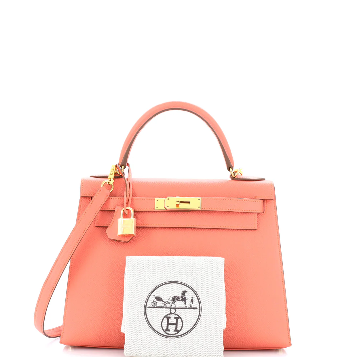 Kelly Handbag Flamingo Epsom with Gold Hardware 28 - Deep Luxury