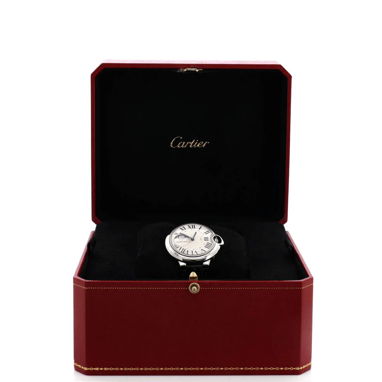 Ballon Bleu de Cartier Moonphase Automatic Watch Stainless Steel and Alligator 37 - Deep Luxury