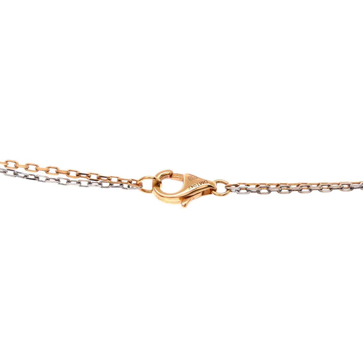 Love 3 Ring Pendant Necklace 18K Rose Gold and 18K White Gold with 6 Diamonds - Deep Luxury