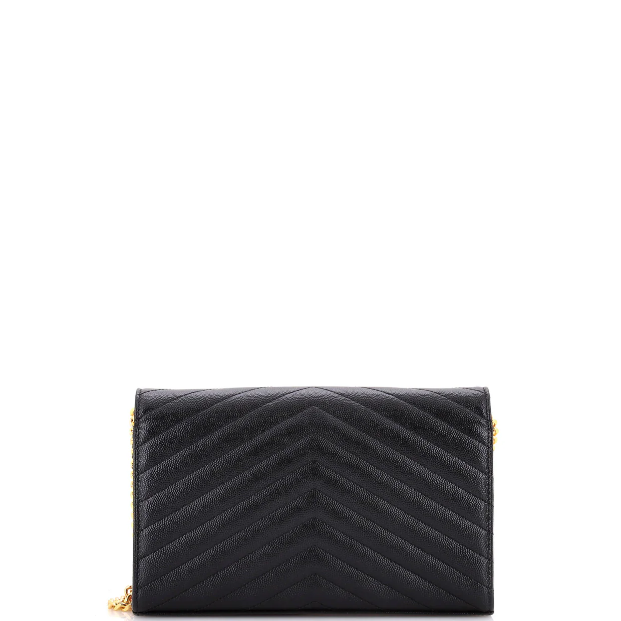 Classic Monogram Wallet on Chain Matelasse Chevron Leather Medium - Deep Luxury