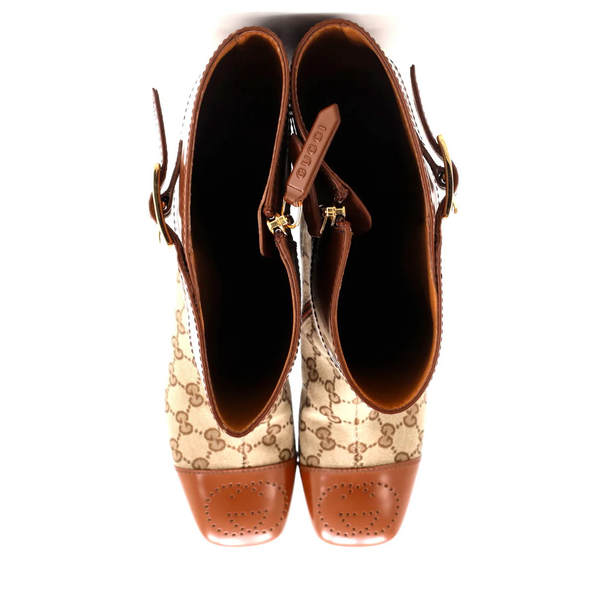 Women's Ellis Knee High Boots GG Canvas with Leather - Deep Luxury