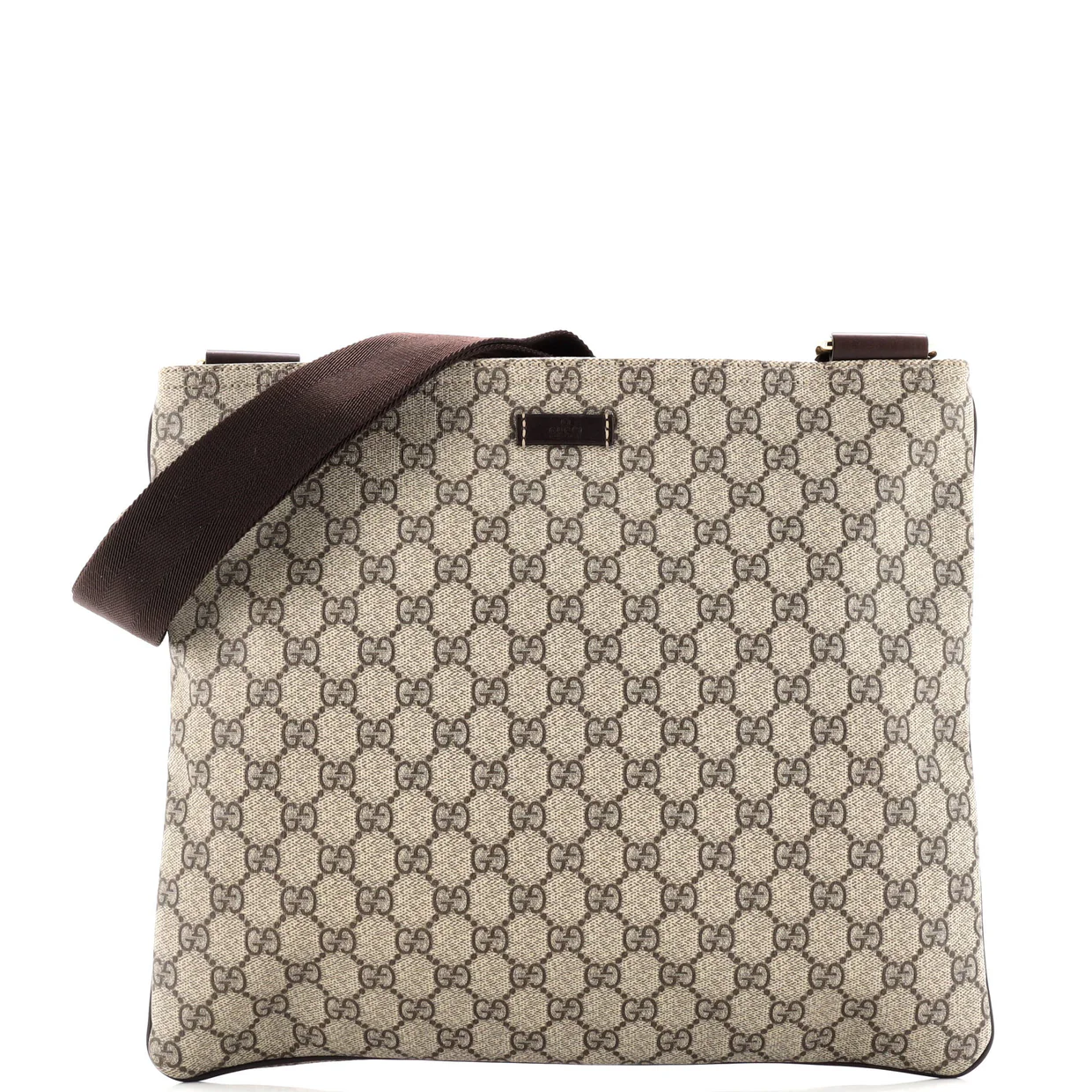Zip Top Messenger Bag GG Coated Canvas Large - Deep Luxury