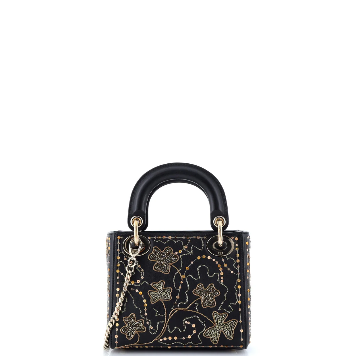 Lady Dior Chain Bag Embroidered Calfskin Mini - Deep Luxury