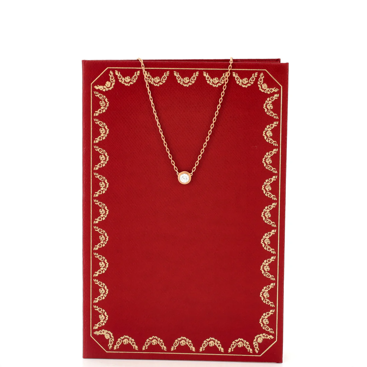 Cartier D'Amour Pendant Necklace 18K Rose Gold with Diamond Large - Deep Luxury