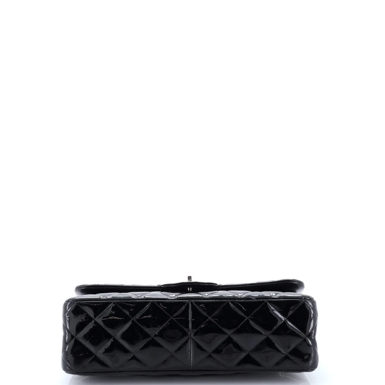 Classic Double Flap Bag Quilted Patent Jumbo - Deep Luxury