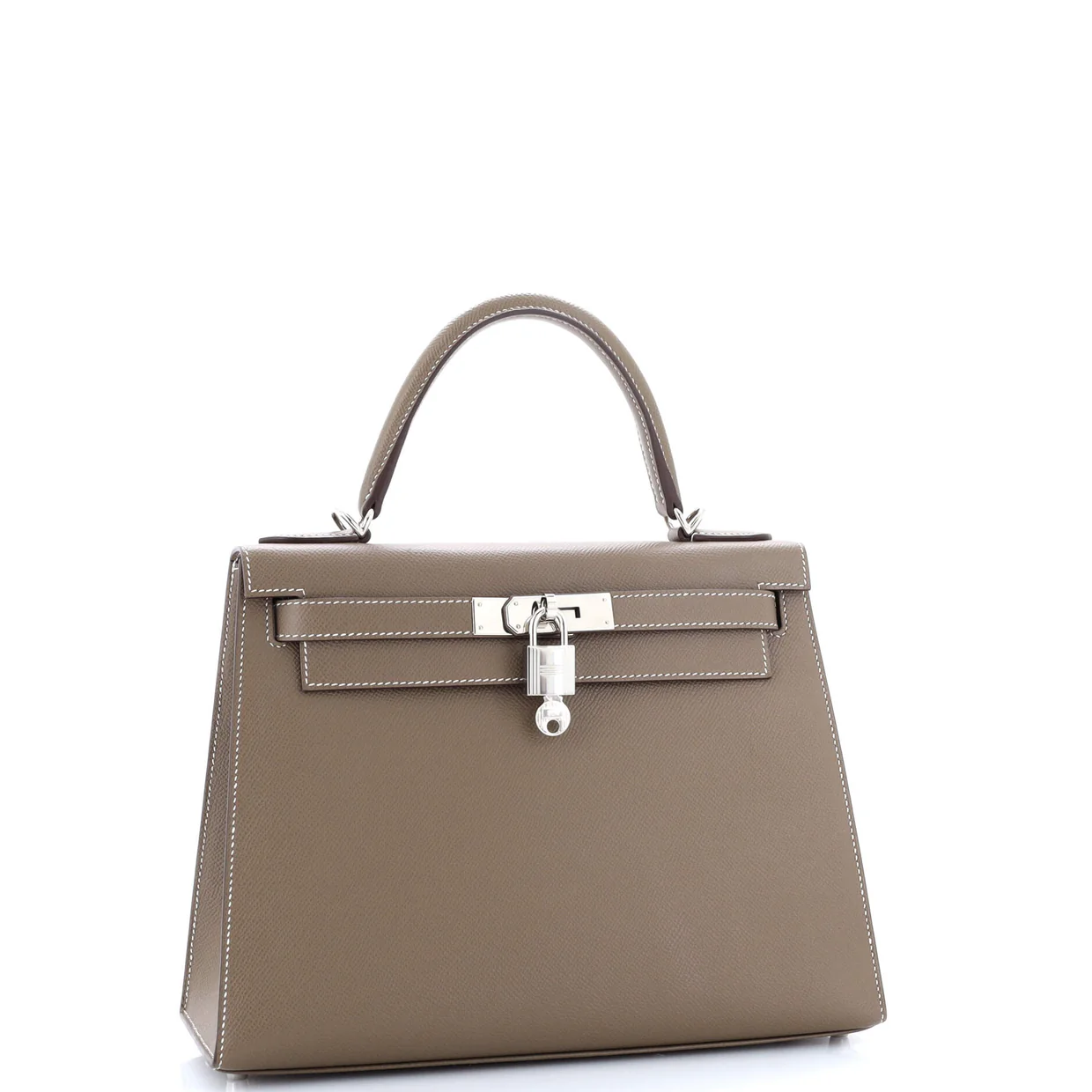 Kelly Handbag Grey Epsom with Palladium Hardware 28 - Deep Luxury