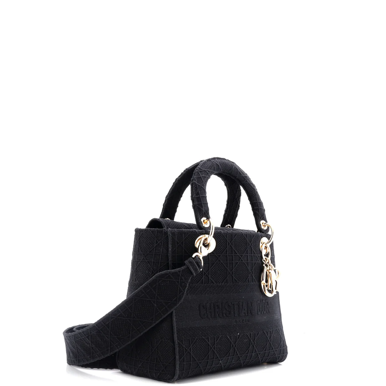 Lady D-Lite Bag Cannage Embroidered Canvas Medium - Deep Luxury