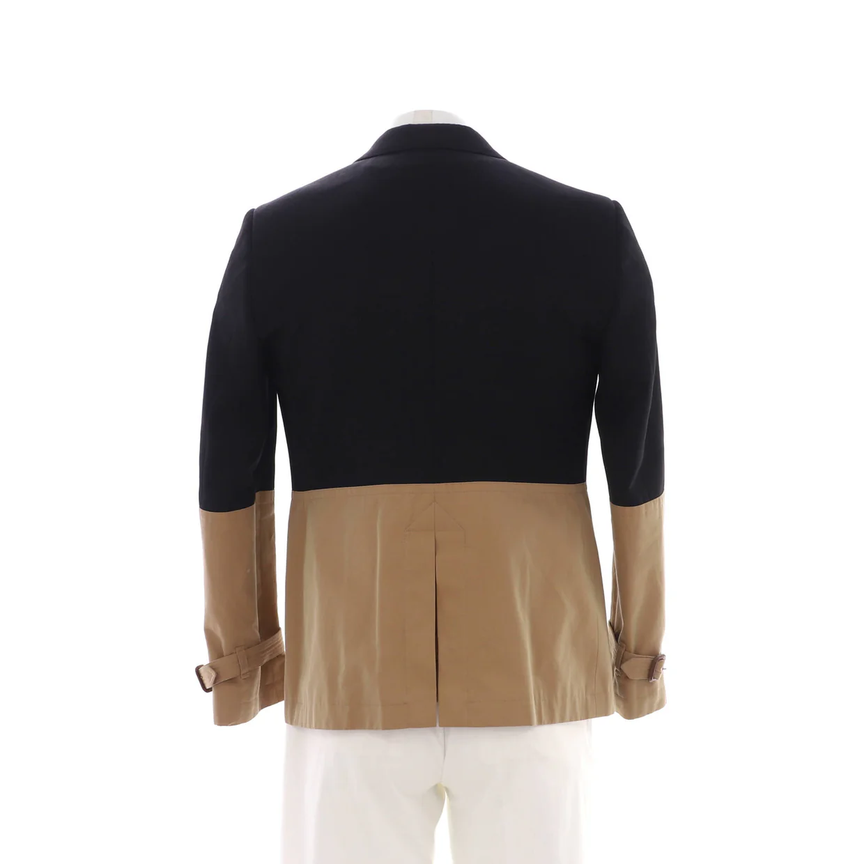 Men's Colorblock Button Up Blazer Cotton and Wool Blend - Deep Luxury