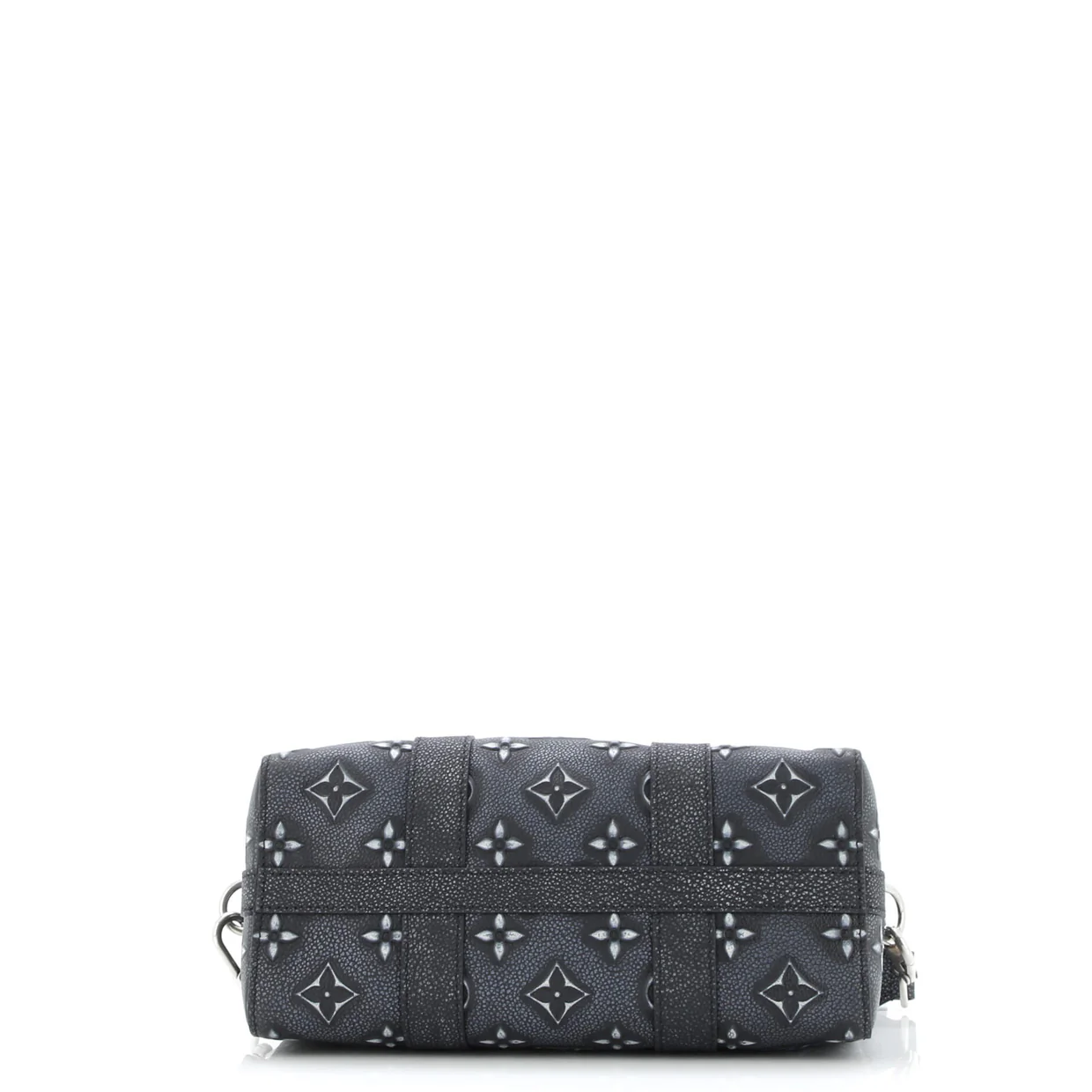 City Keepall Bag Faded Monogram Debossed Leather - Deep Luxury