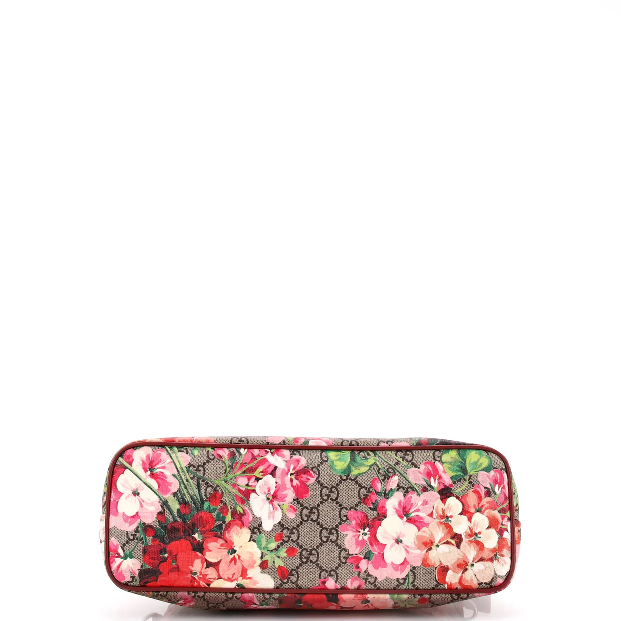 Convertible Zip Tote Blooms Print GG Coated Canvas Medium - Deep Luxury