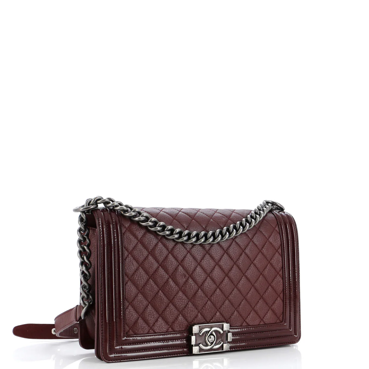 Boy Flap Bag Quilted Goatskin with Patent New Medium - Deep Luxury