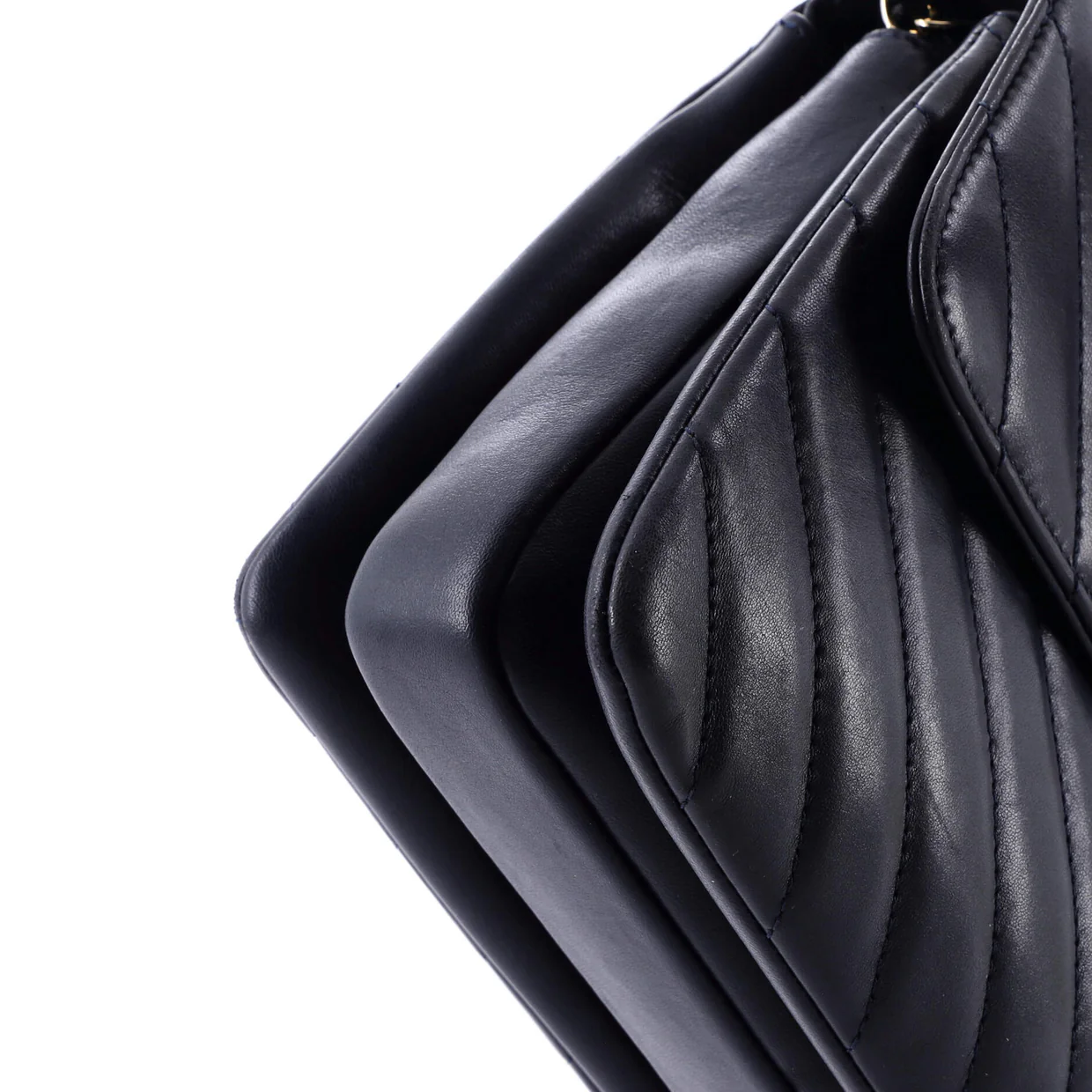 Trendy CC Top Handle Bag Chevron Lambskin Small - Deep Luxury