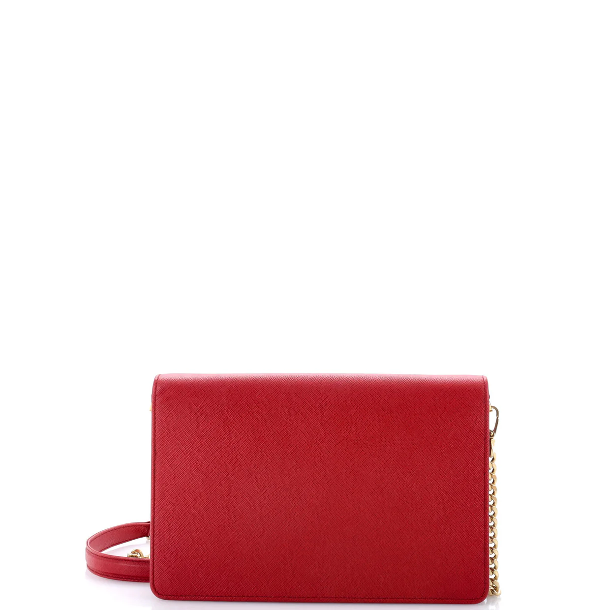Monochrome Chain Flap Bag Saffiano Leather Small - Deep Luxury