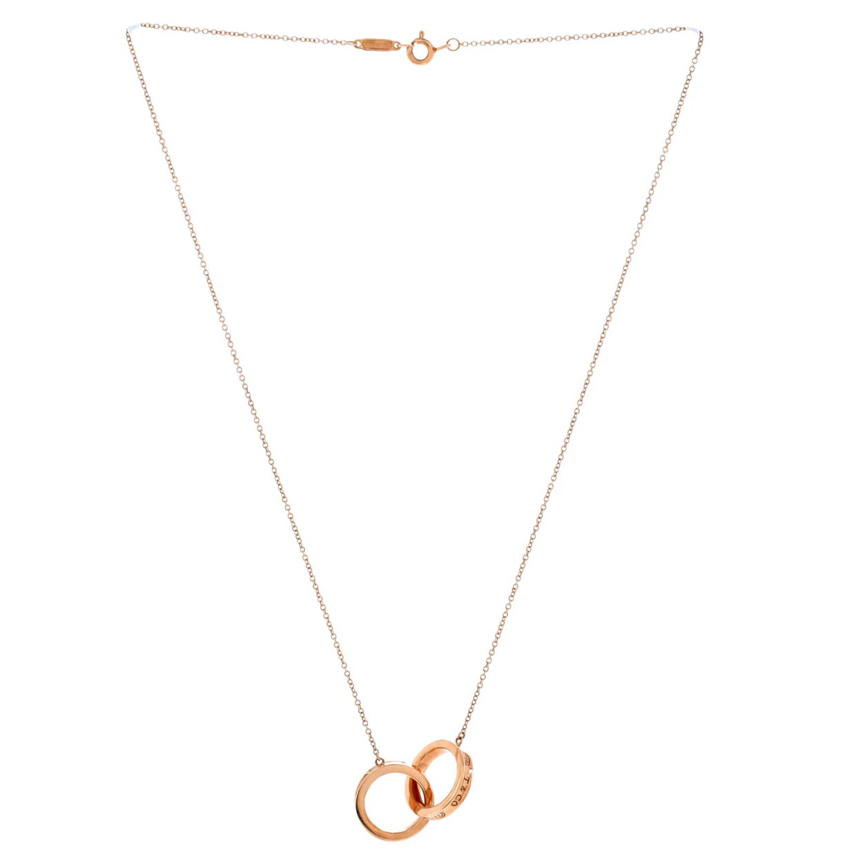 1837 Interlocking Circles Pendant Necklace 18K Rose Gold Small - Deep Luxury