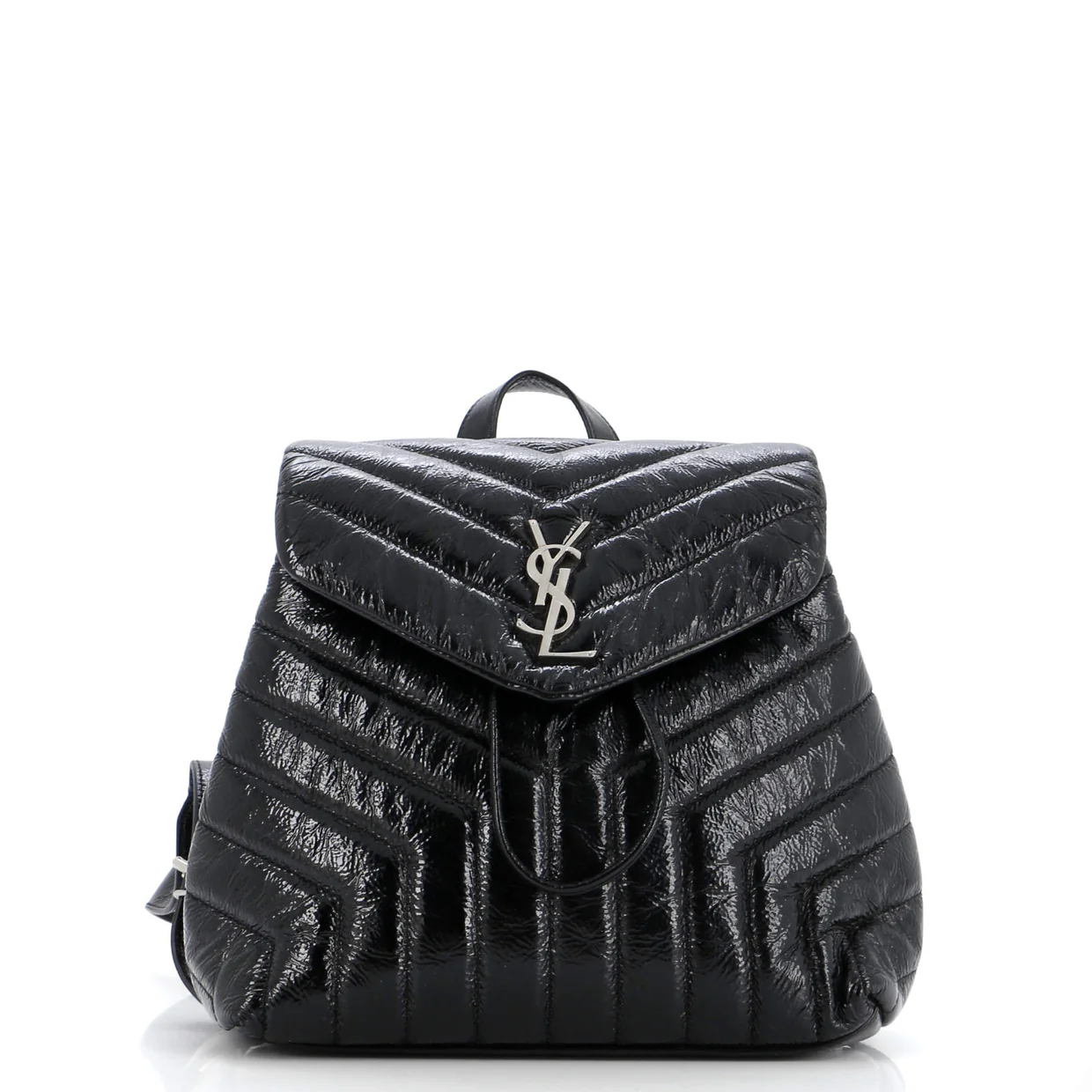 LouLou Backpack Matelasse Chevron Patent Small - Deep Luxury