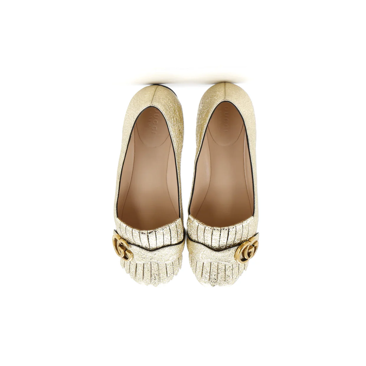 Women's GG Marmont Fringed Flats Leather - Deep Luxury