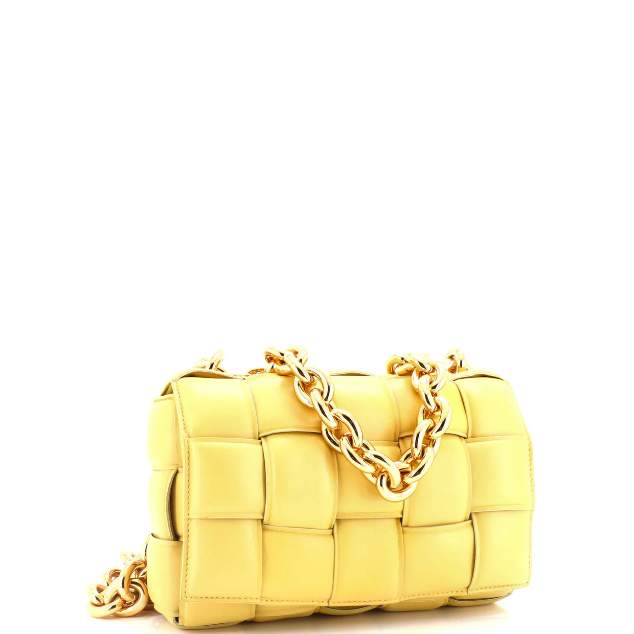 Cassette Chain Crossbody Bag Padded Maxi Intrecciato Leather - Deep Luxury