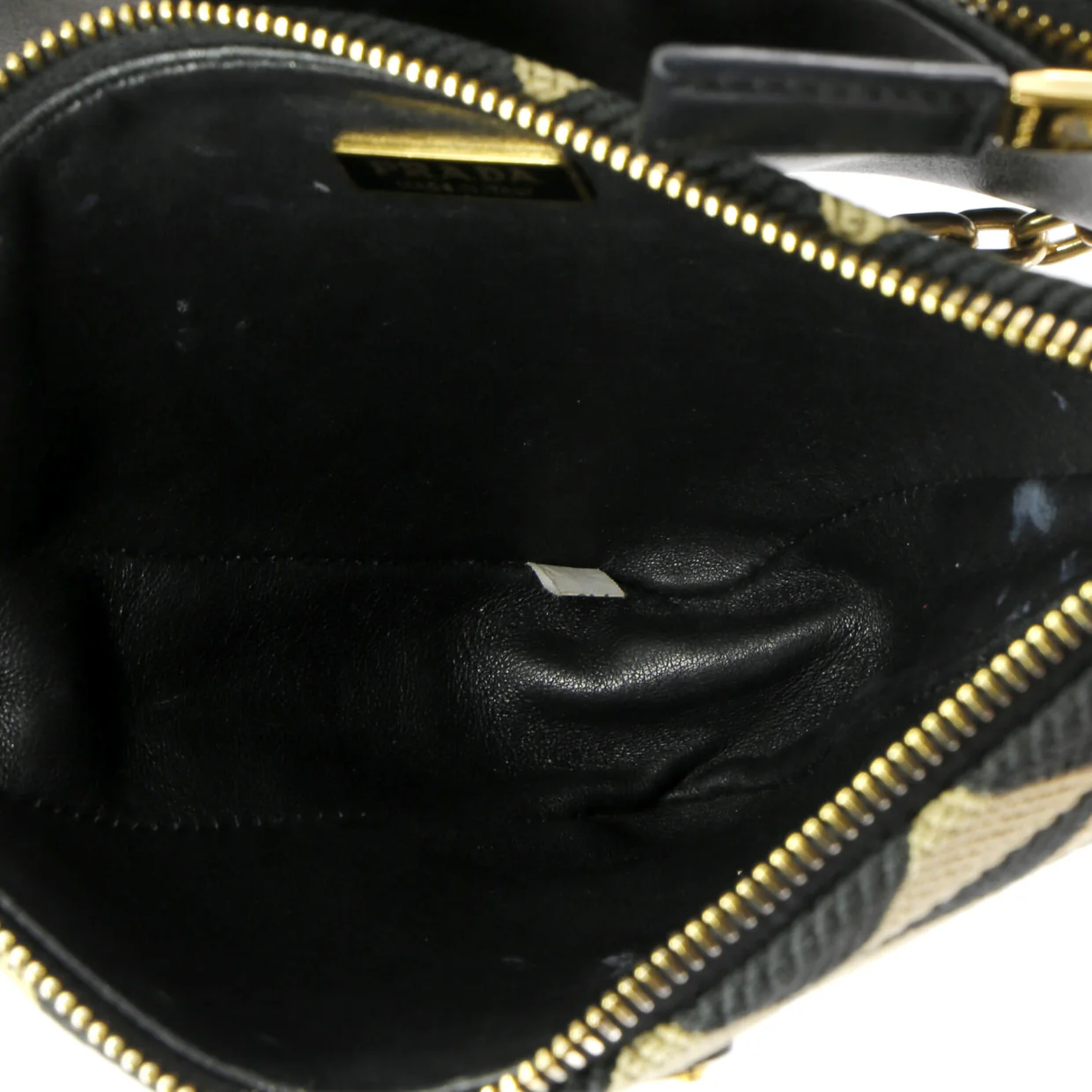 Double Symbole Triangle Bag Leather and Jacquard Mini - Deep Luxury