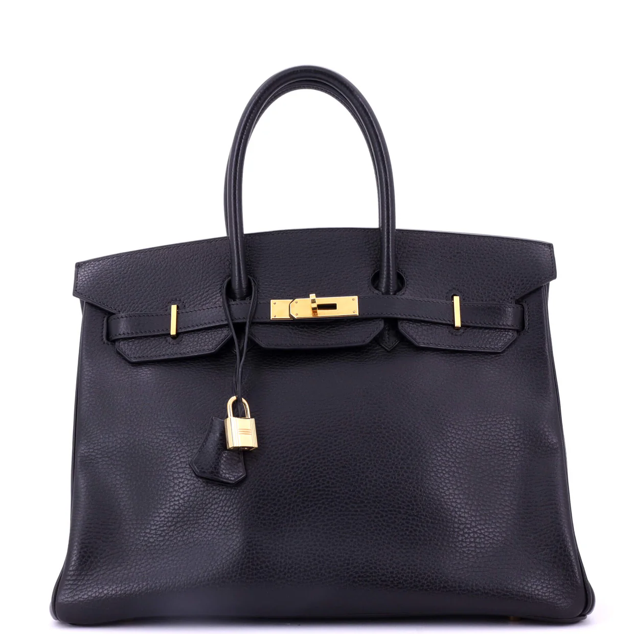 Birkin Handbag Noir Ardennes with Gold Hardware 35 - Deep Luxury