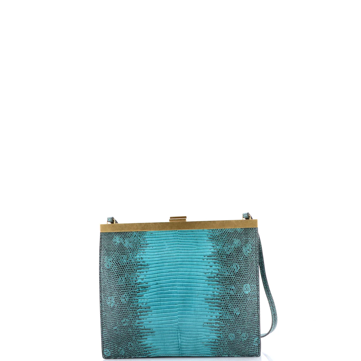 Clasp Crossbody Bag Lizard Mini - Deep Luxury