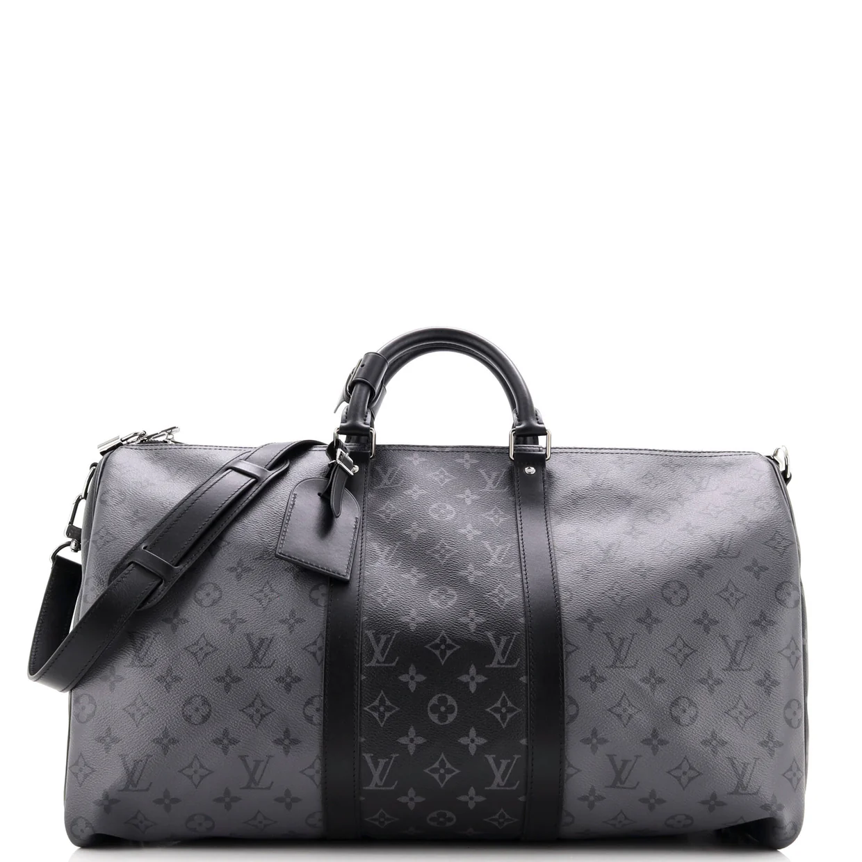 Keepall Bandouliere Bag Reverse Monogram Eclipse Canvas 50 - Deep Luxury