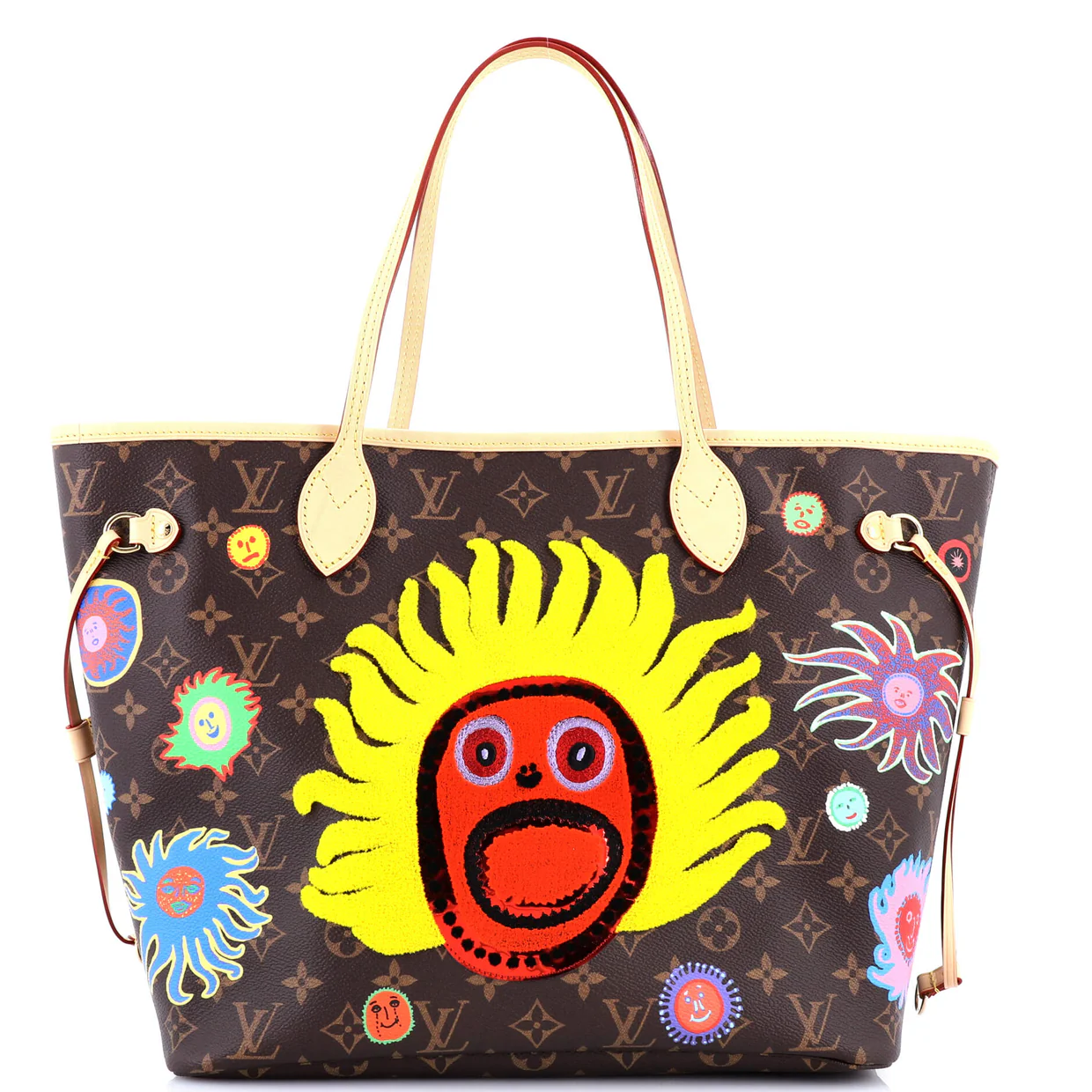 Neverfull NM Tote Yayoi Kusama Embroidered My Eternal Soul Monogram Canvas MM - Deep Luxury