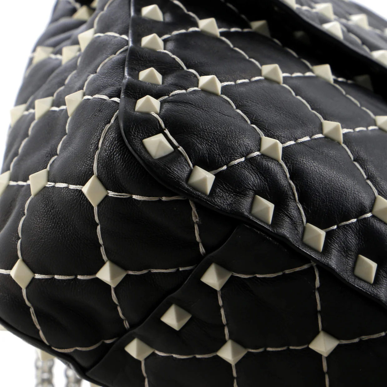 Rockstud Spike Flap Bag Quilted Leather Medium - Deep Luxury