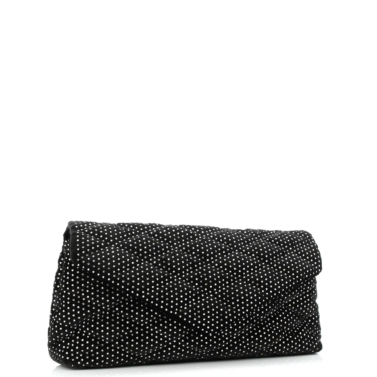Sade Puffer Envelope Clutch Crystal Embellished Velvet Large - Deep Luxury