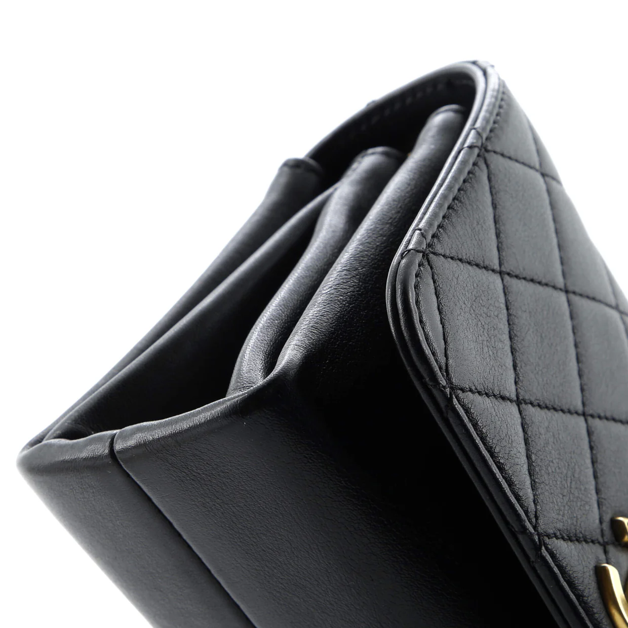 Pearl Boy Chain Flap Bag Quilted Calfskin Mini - Deep Luxury