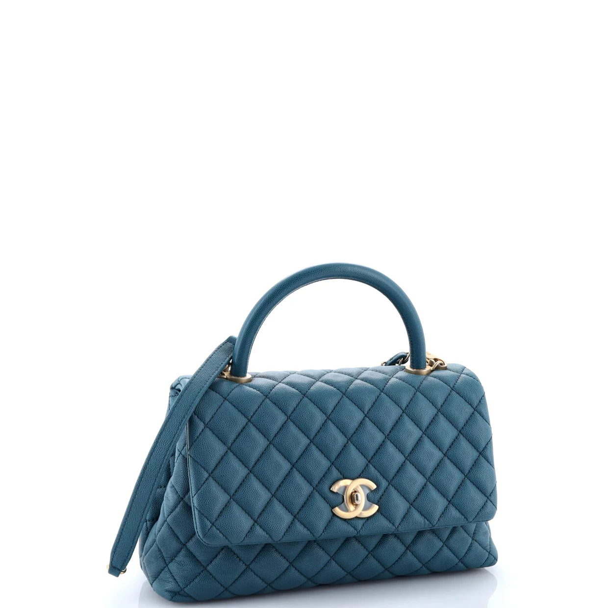 Coco Top Handle Bag Quilted Caviar Small - Deep Luxury