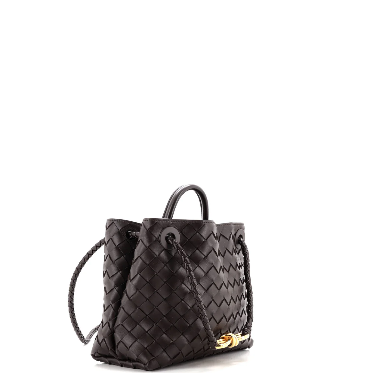 Andiamo Top Handle Bag Intrecciato Nappa Small - Deep Luxury