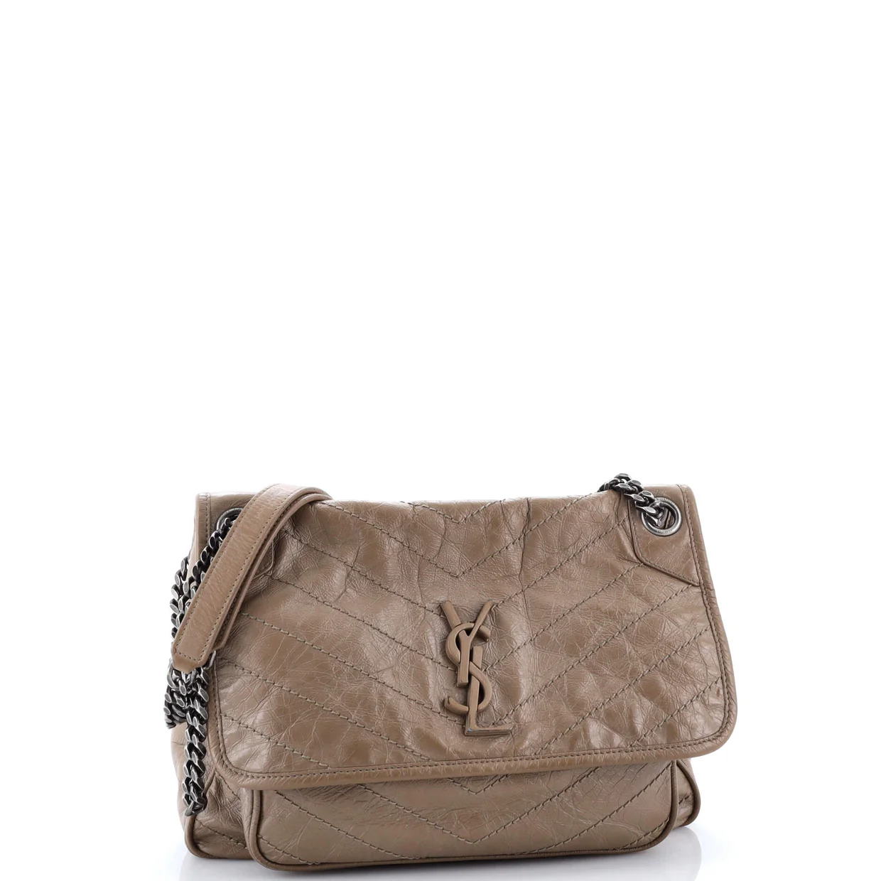 Niki Chain Flap Bag Matelasse Chevron Leather Medium - Deep Luxury