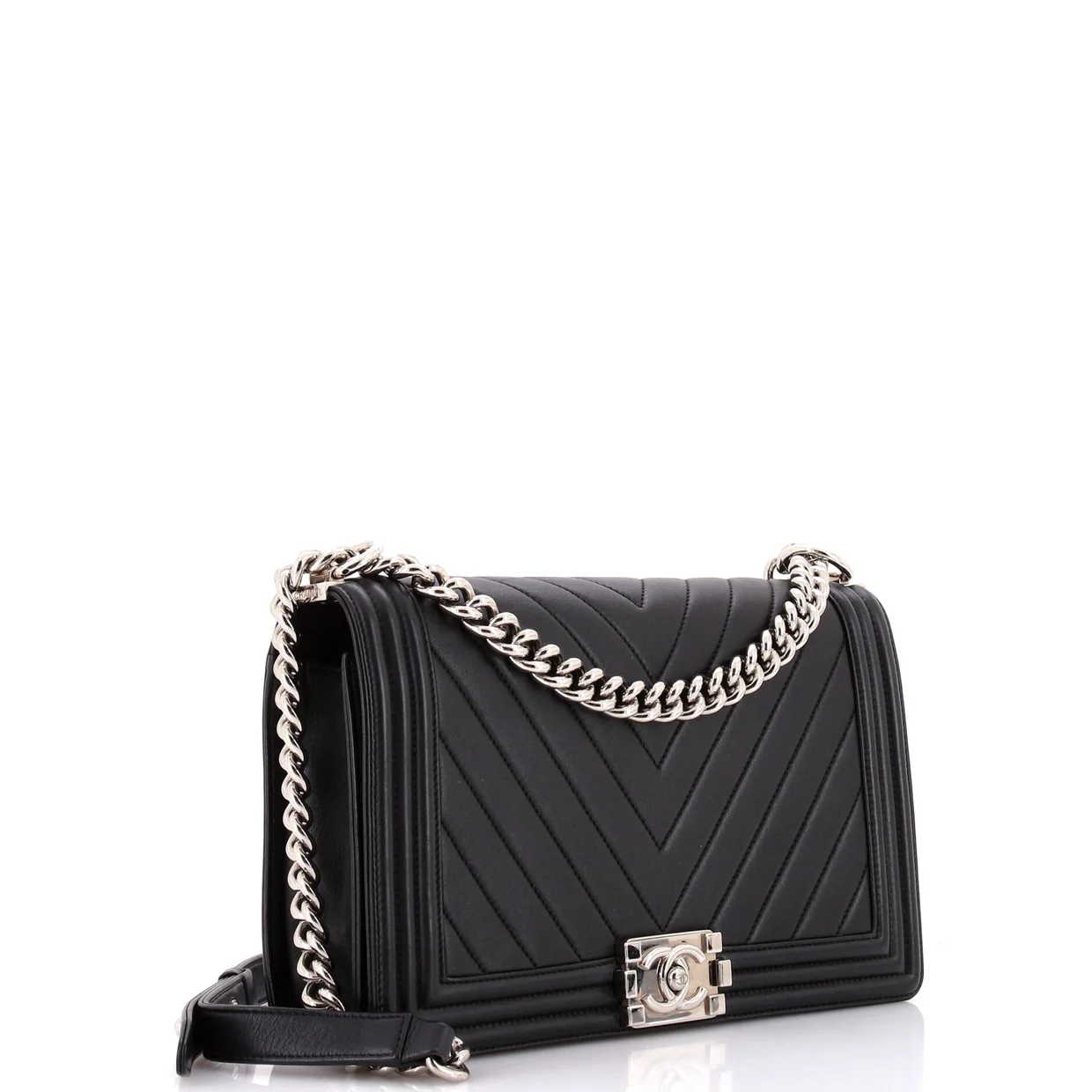 Boy Flap Bag Chevron Calfskin New Medium - Deep Luxury