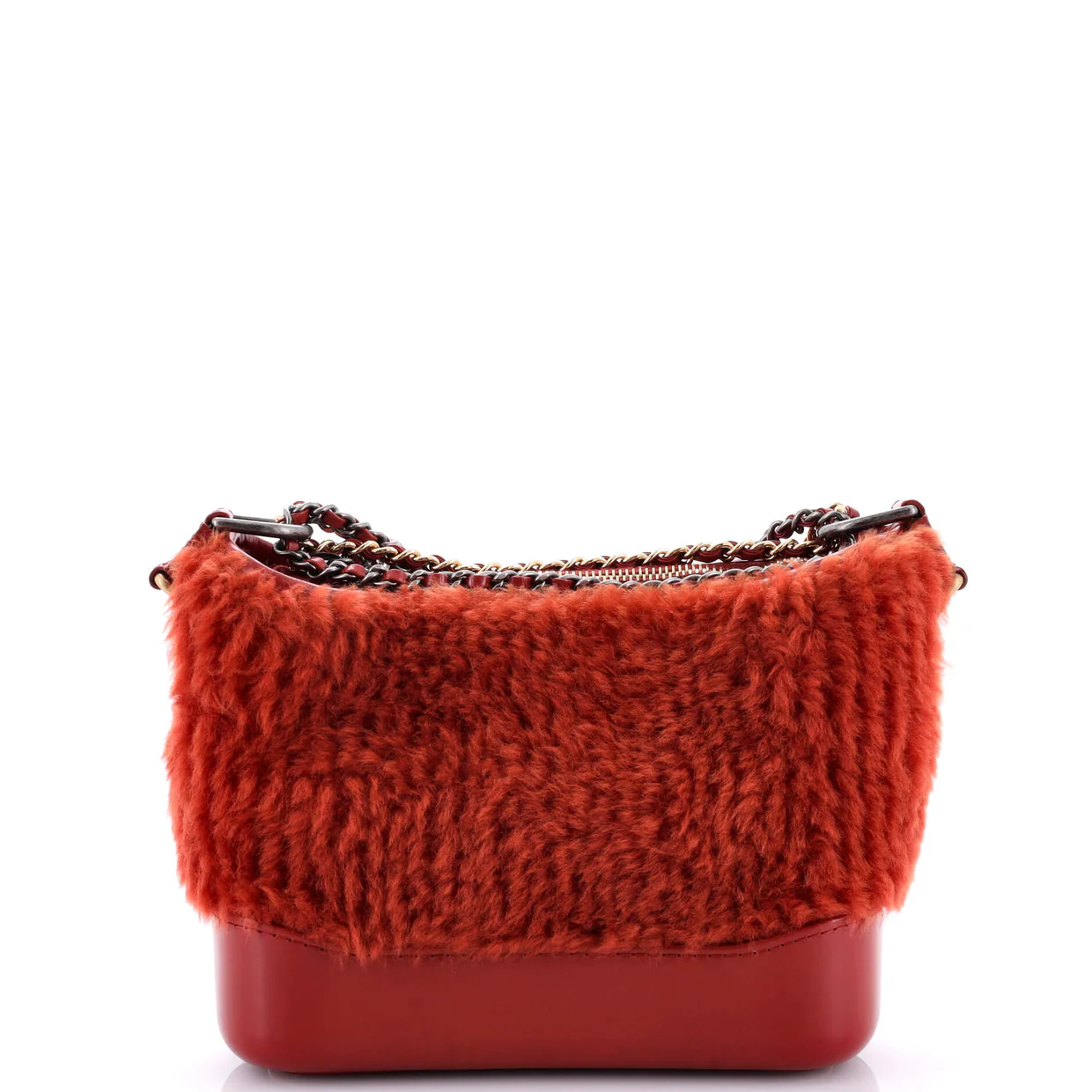 Gabrielle Hobo Shearling and Leather Small - Deep Luxury