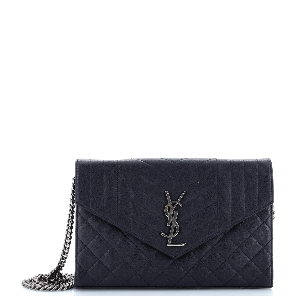 Classic Monogram Chain Wallet Mixed Matelasse Leather Medium - Deep Luxury